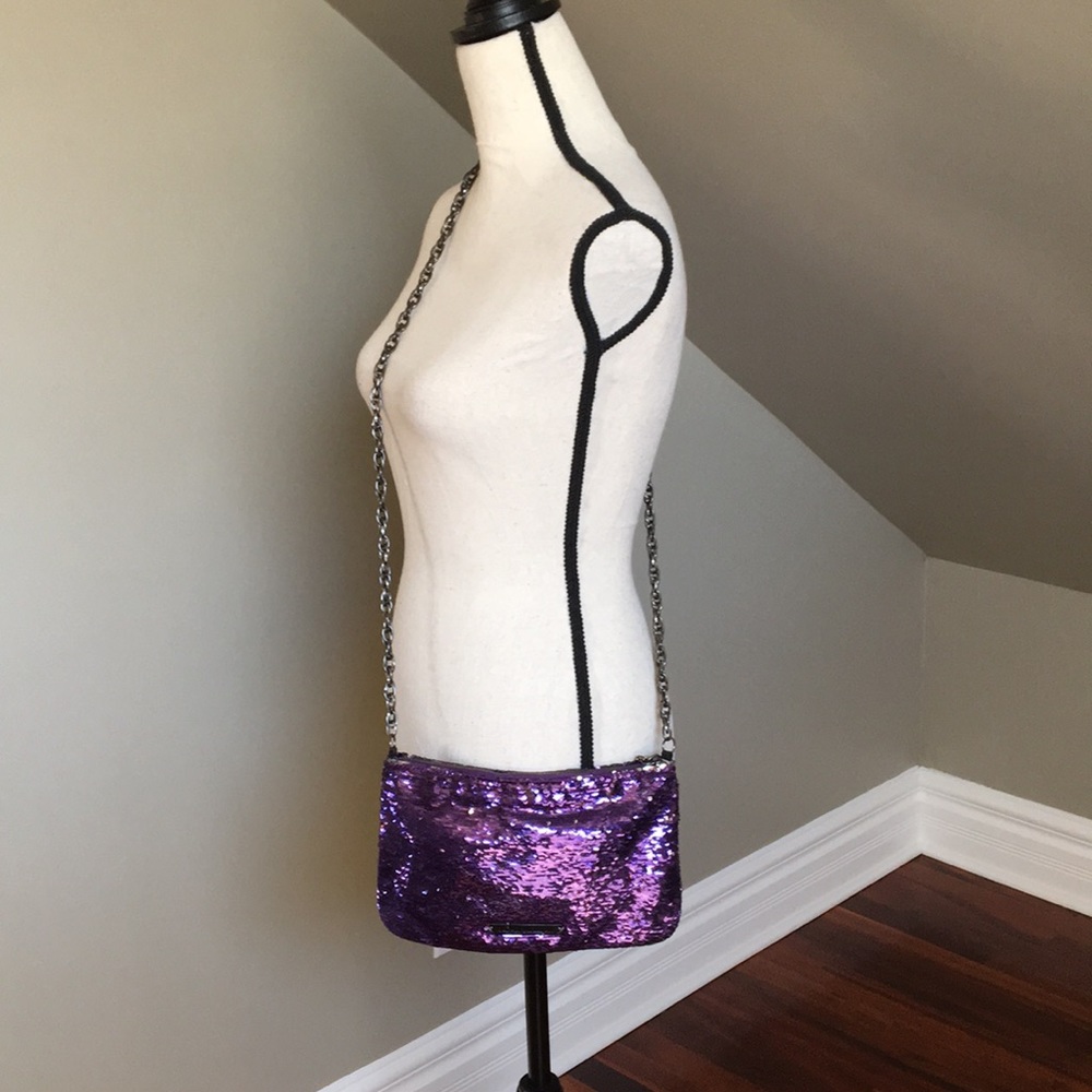 Rachel Rachel Roy purple/silver sequin crossbody